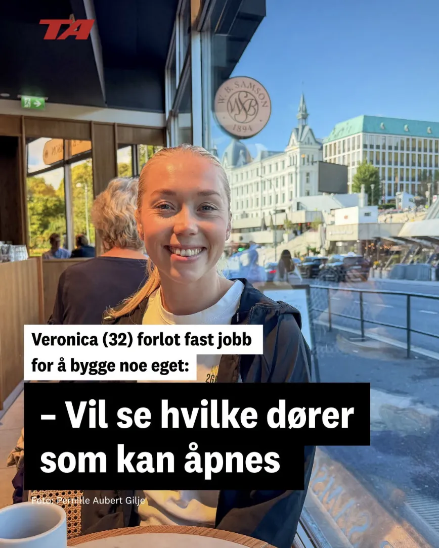 Veronica Undseth smiler ved et kafébord i Oslo, fotografert for Telemarksavisas sak om at hun forlot fast jobb for å bygge egen bedrift